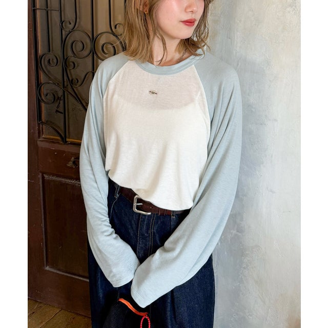 ロゴパーツ ラグランロンTEE （グリーン）