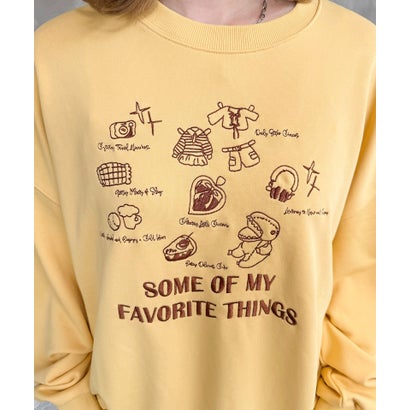 ダブルネーム DOUBLE NAME Some of my favorite things刺繍プルオーバー （イエロー）｜詳細画像