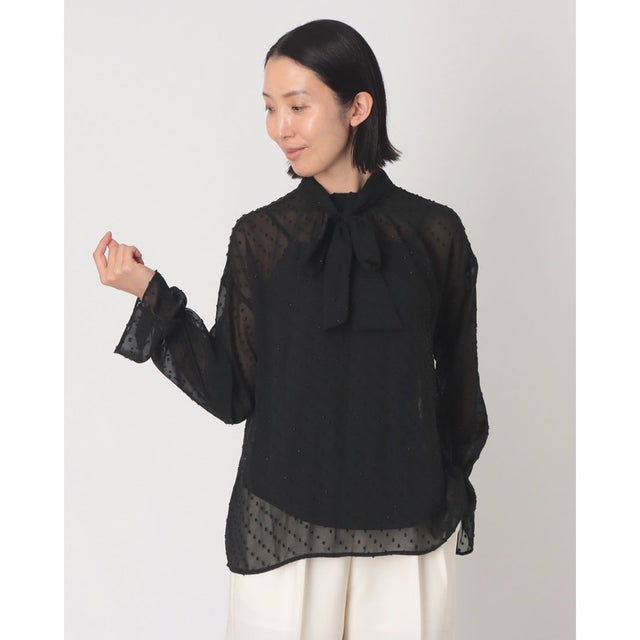 ドットシフォンボウタイブラウス （BLK）
