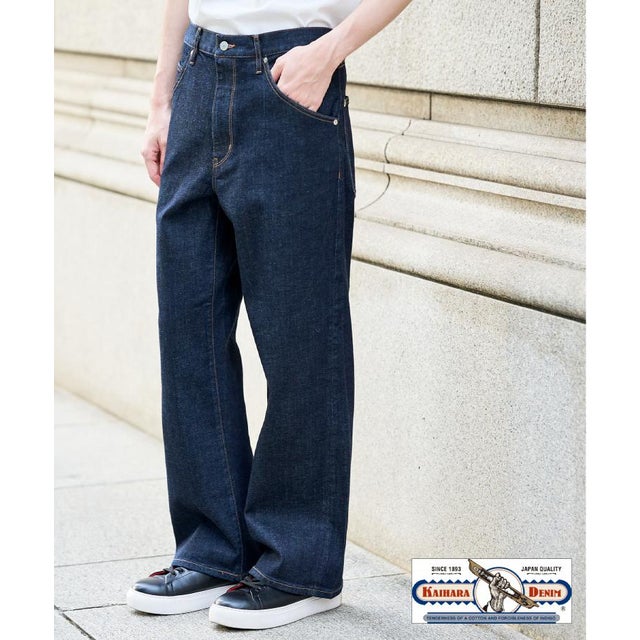 KAIHARA denim ワイドパンツ （ネイビー(094)）