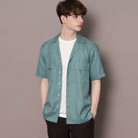 オープンカラーダブルポケットシャツ （グリーン(022)）