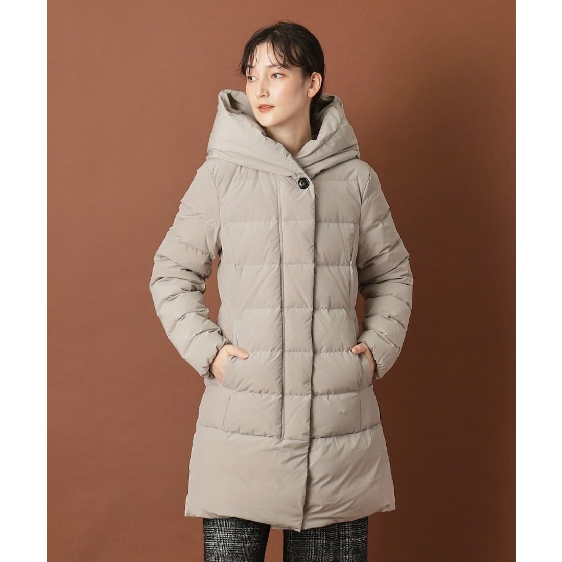 WOOLRICH ウールリッチ コート ダウン ブラウン Sサイズ ※少々難あり 