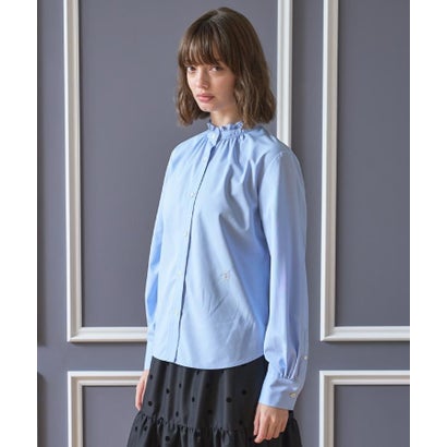 ドレステリア DRESSTERIOR スタンドフリルブラウス （サックスブルー(090)）｜詳細画像