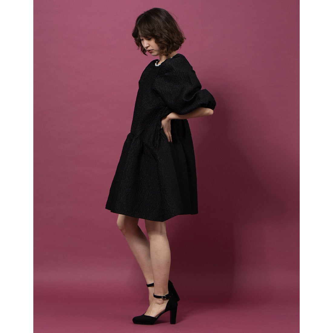 ドリーム シスタージェーン DREAM Sister Jane Alumni Jacquard Mini Dress （BLACK）