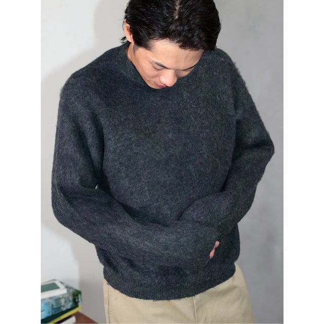 Shaggy Knit Pullover / シャギーニット プルオーバー（ユニセックス） （グレー）
