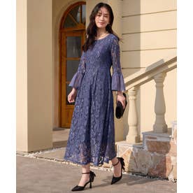 ドレスプラス DRESS+ 総レースが大人上品なドレスワンピース （ブルー