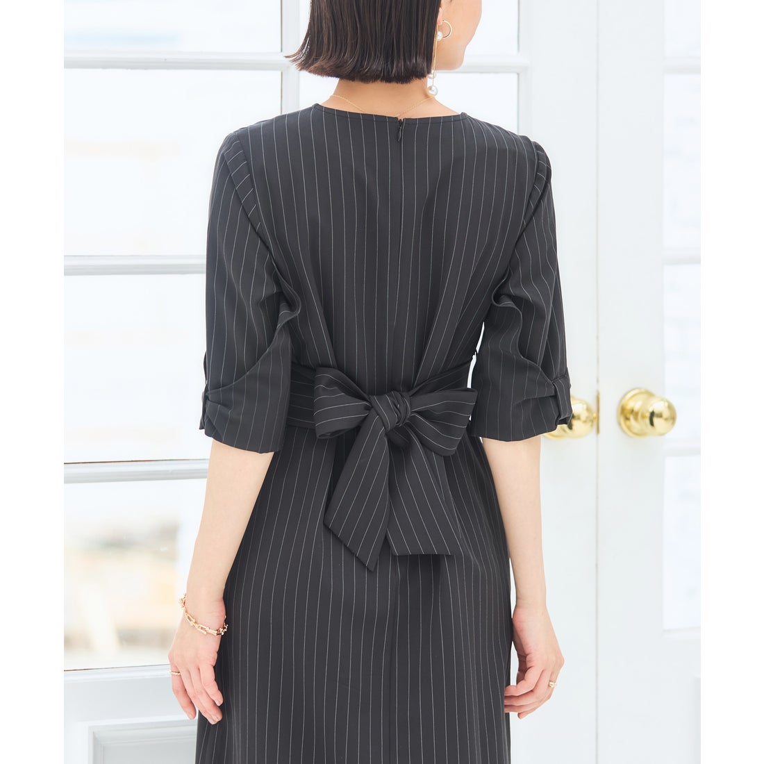 ドレスプラス DRESS+ フォーマル ワンピース オフィスカジュアル 袖