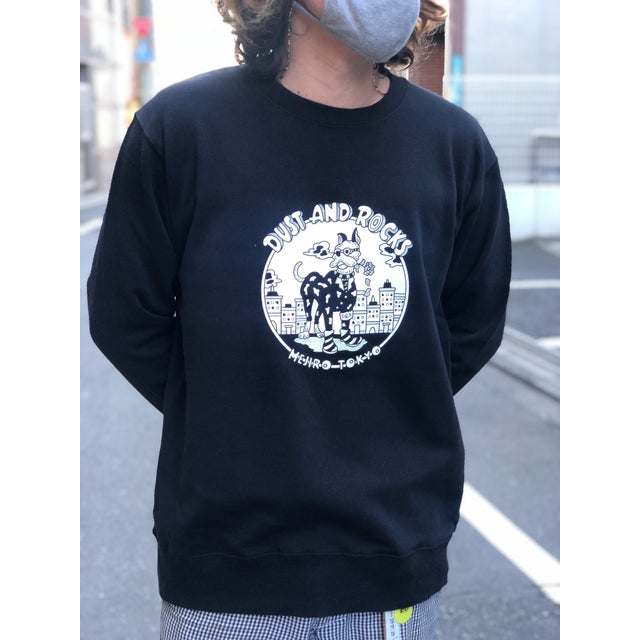 DUST AND ROCKS × Yutaka Nojima Sweat Shirt -Dog Race- （BLK）
