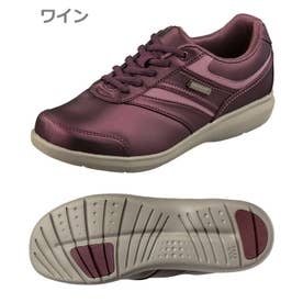 リファインド スニーカー レディース OF009 REFINED O009WP 幅広4E 防水 （レッド）