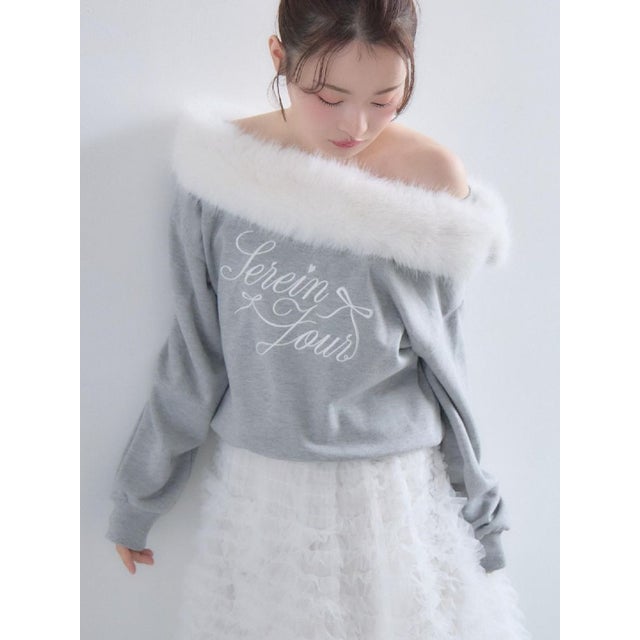 ファー付ワンショルトレーナー （GRY1）