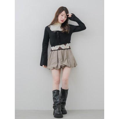 【セットアイテム】アーガイルニット＆ボレロSET （BLK1）｜詳細画像