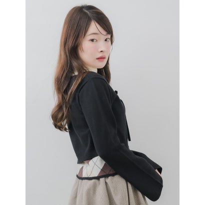 【セットアイテム】アーガイルニット＆ボレロSET （BLK1）｜詳細画像