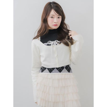 【セットアイテム】アーガイルニット＆ボレロSET （BEG0）｜詳細画像