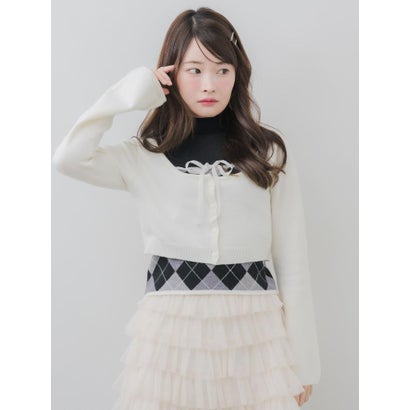 【セットアイテム】アーガイルニット＆ボレロSET （BEG0）｜詳細画像