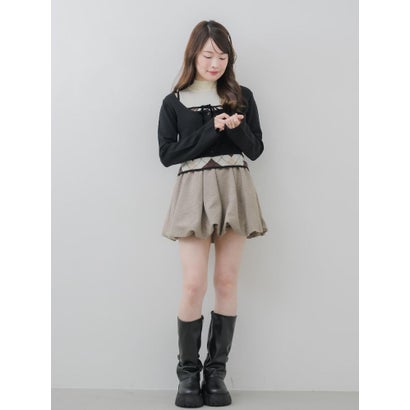 【セットアイテム】アーガイルニット＆ボレロSET （WHT4）｜詳細画像