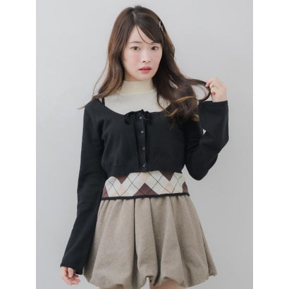 【セットアイテム】アーガイルニット＆ボレロSET （WHT4）｜詳細画像