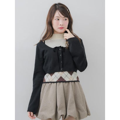 【セットアイテム】アーガイルニット＆ボレロSET （WHT4）｜詳細画像