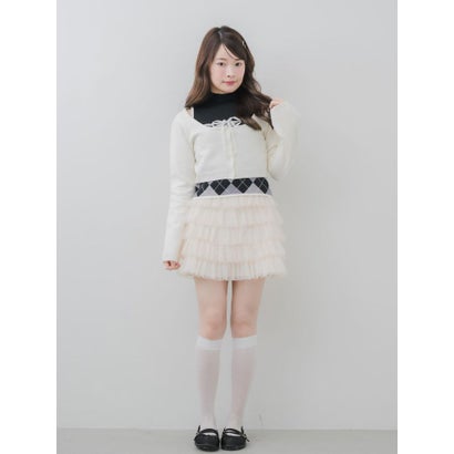 【セットアイテム】アーガイルニット＆ボレロSET （WHT4）｜詳細画像