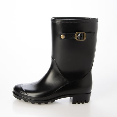 レインブーツ レディース ブーツ 防水 防滑 ミドル丈 レインシューズ ミドルブーツ 長靴 雨靴 ラバー ロングブーツ エンジニアブーツ 美脚 脚長 婦人靴 ERA. （ブラック）｜詳細画像