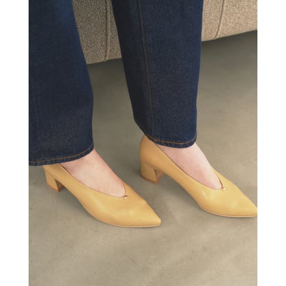 エマ フランシス Emma Francis 4.5cmヒール ハイバン ゴールドモチーフ パンプス （ベージュ スムース）｜詳細画像