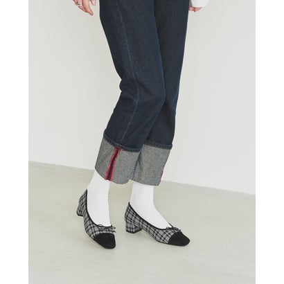 【26AW】エマ フランシス Emma Francis キャップトゥ 3cmパンプス （ブラック チェック）｜詳細画像