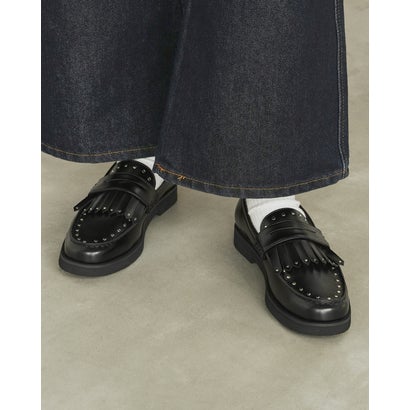 【26AW】エマ フランシス Emma Francis キルト ローファー （ブラック スムース）｜詳細画像