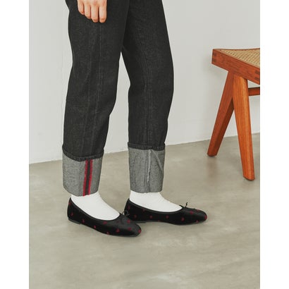 【26AW】エマ フランシス Emma Francis ハートフロッキー バレエシューズ （ブラック ベルベット）｜詳細画像
