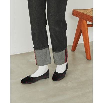 【26AW】エマ フランシス Emma Francis ハートフロッキー バレエシューズ （ブラック ベルベット）｜詳細画像