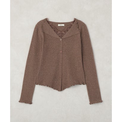 レースコンビリブニットプルオーバー （オフホワイト）｜詳細画像