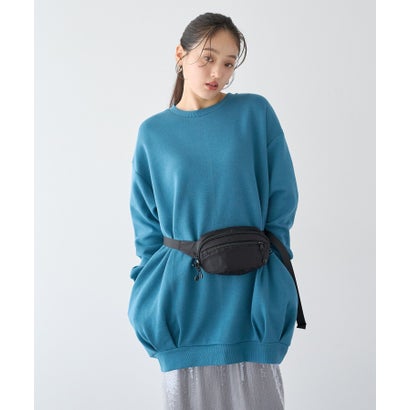コクーンシルエットカットミニワンピ （ブルー）｜詳細画像