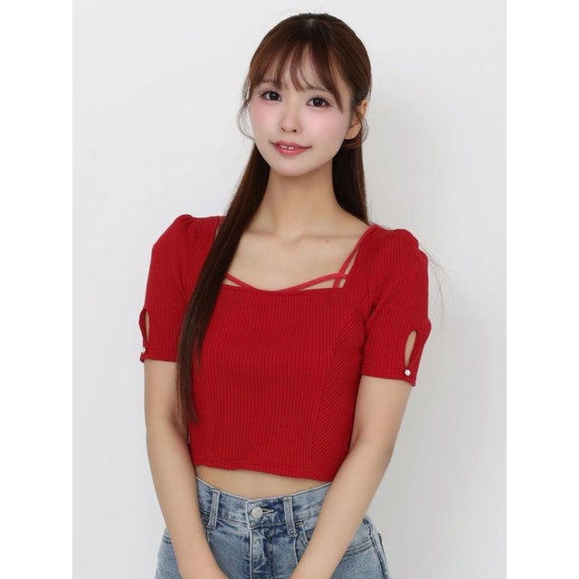 ベルテッドリボンコンパクトTOP （レッド）