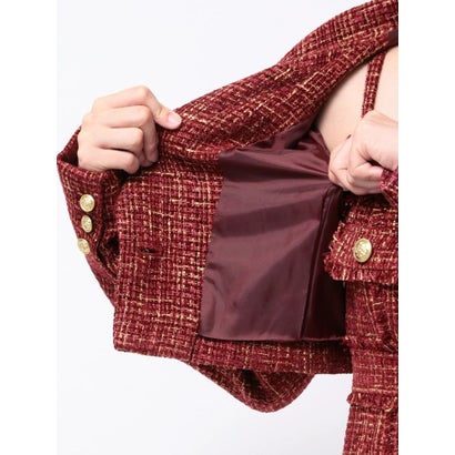 イートミー EATME ツイードキャミワンピース＆ジャケットセット （ボルドー）｜詳細画像