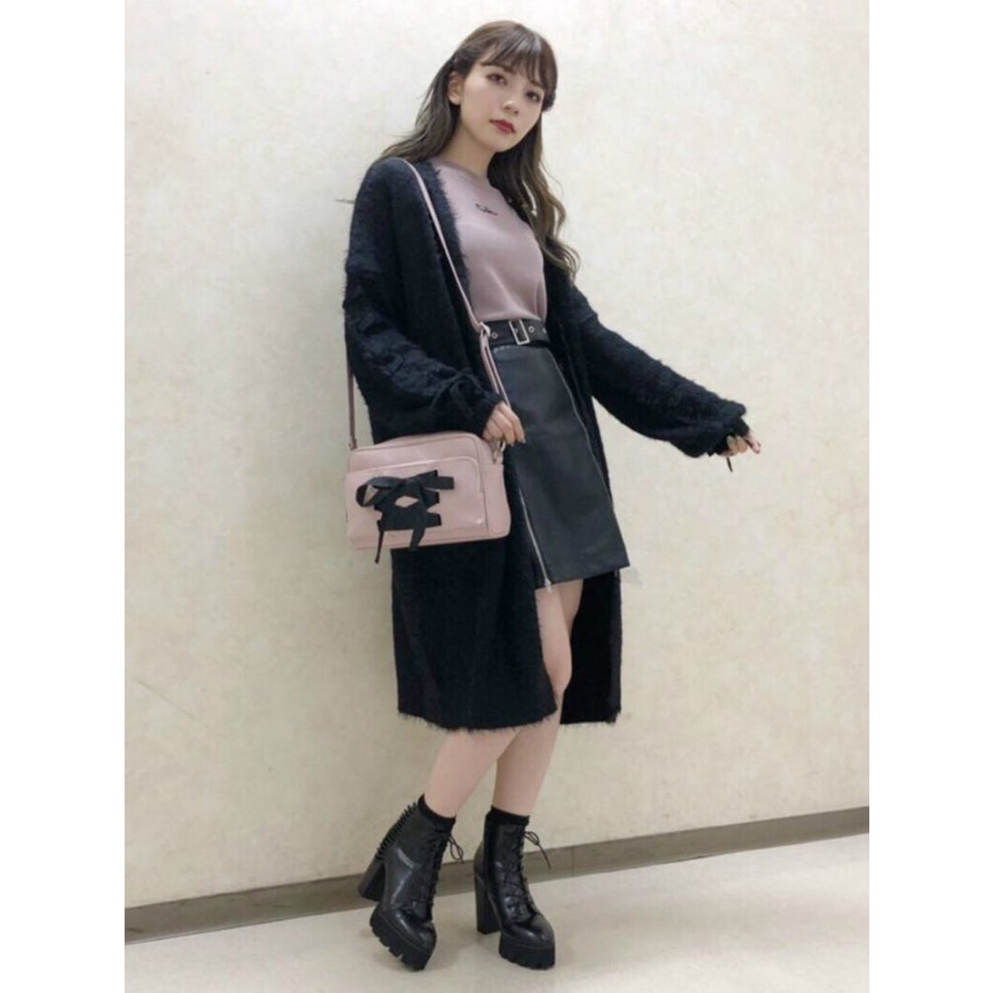 美品 PLATS PLISEE ロングカーディガン パープル サイズ4
