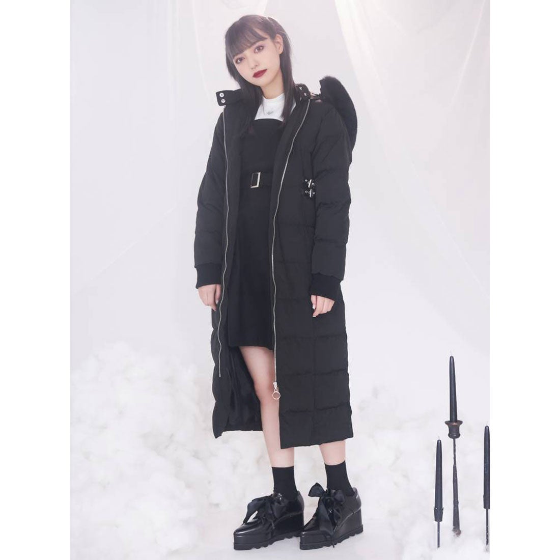 EATME ベルテッドダウンコート（ブラック） -ファッション通販 FASHION
