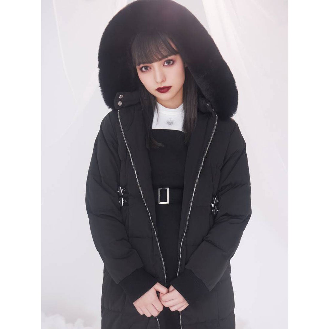 EATME ベルテッドダウンコート（ブラック） -ファッション通販 FASHION 