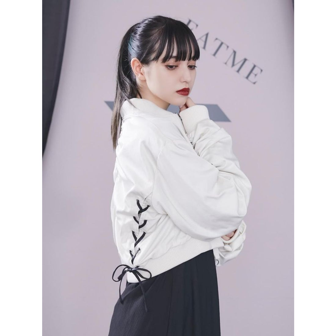 EATME レースアップブルゾン（ブラック） -ファッション通販 FASHION 