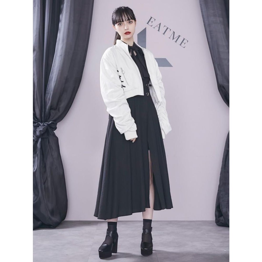 EATME レースアップブルゾン（ブラック） -ファッション通販 FASHION 