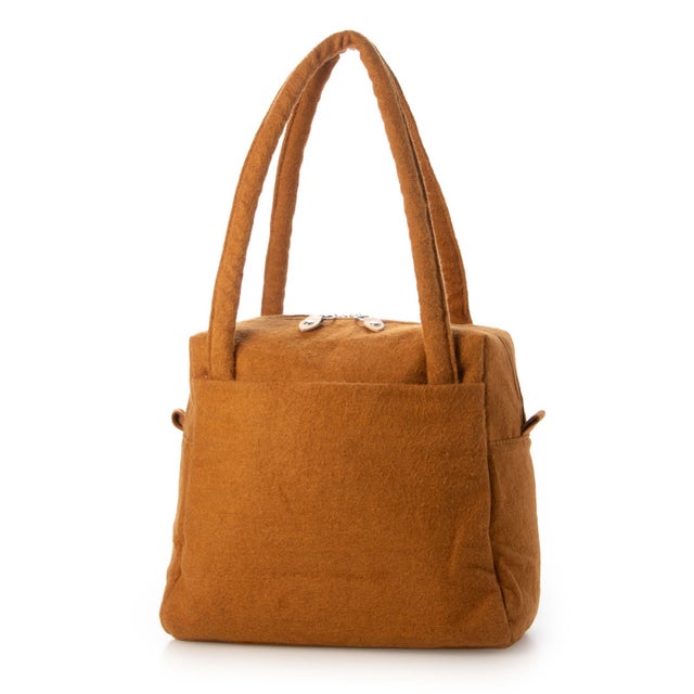 E8219 BRUSHED LINEN MINI BOSTON （ブラウン）