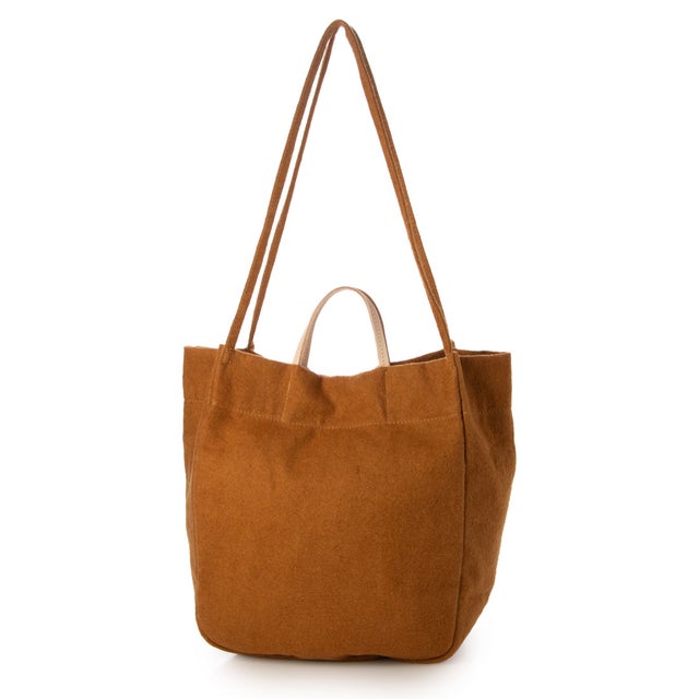 E8333 BRUSHED LINEN 2WAY TOTE （ブラウン）