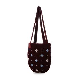 E8255 VELVET BEADED TOTE （レッド）