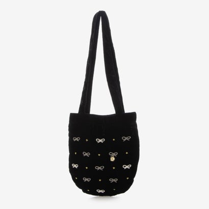 E8255 VELVET BEADED TOTE （ブラック）｜詳細画像