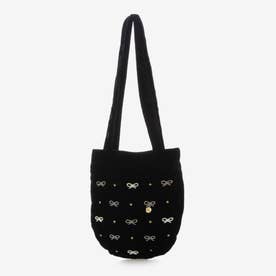 E8255 VELVET BEADED TOTE （ブラック）