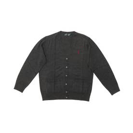 カーディガン EASTBOY メリノウール混カーディガン12G ニットカーディガン スクールカーディガン メリノウール 制服 5206509（チャコールグレー）