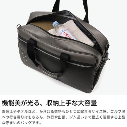 日本正規品 ボストンバッグ メンズ レディース 大容量 旅行 ゴルフバッグ ゴルフボストン ブランド 大きめ シューズ収納 シューズケース スポーツ ジム シンプル 2WAY A4 ECB004 （ブラック）｜詳細画像