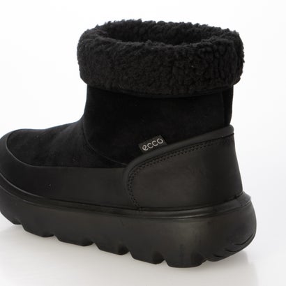 快適 暖かさをキープ GLACIA レディース 本革 防水 ボアコンビアンクルブーツ （BLACK/BLACK）｜詳細画像