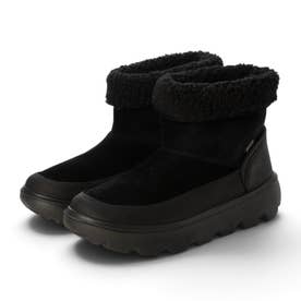 快適 暖かさをキープ GLACIA レディース 本革 防水 ボアコンビアンクルブーツ （BLACK/BLACK）
