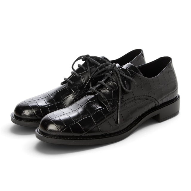 上品 美しいシルエット SARTORELLE 25 レディース 本革 レースアップシューズ （BLACK）