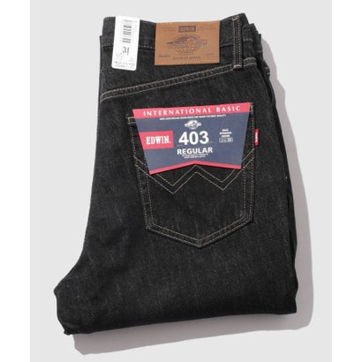 インターナショナルベーシック 403 デニムパンツ ジーンズ ふつうのストレート （ブラック）｜詳細画像