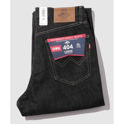 インターナショナルベーシック 404 デニムパンツ ジーンズ ゆったりストレート （ブラック）｜詳細画像
