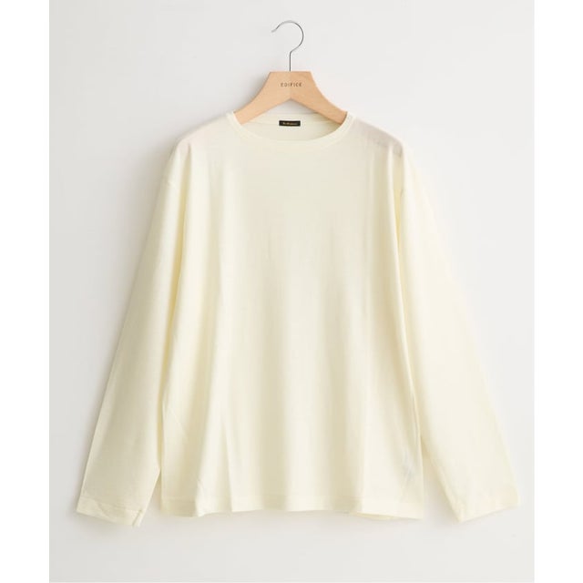 ETS.MATERIAUX(マテリオ) ウール ボートネック ロングスリーブ Tシャツ（ホワイト）